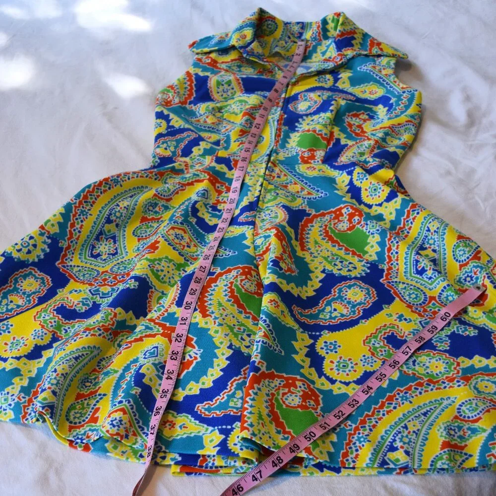 Vintage 60's Colorful Paisley Jumpsuit - Picture 7 of 7